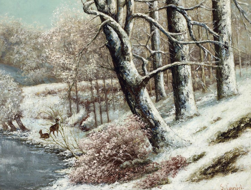 Bosque en invierno de Gustave Courbet (1873)