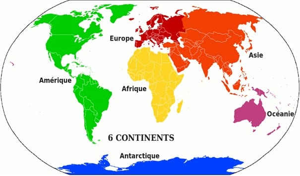 Les 6 continents du monde