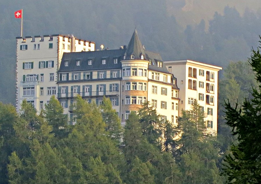 Het Hotel Waldhaus in Sils-Maria in Zwitserland