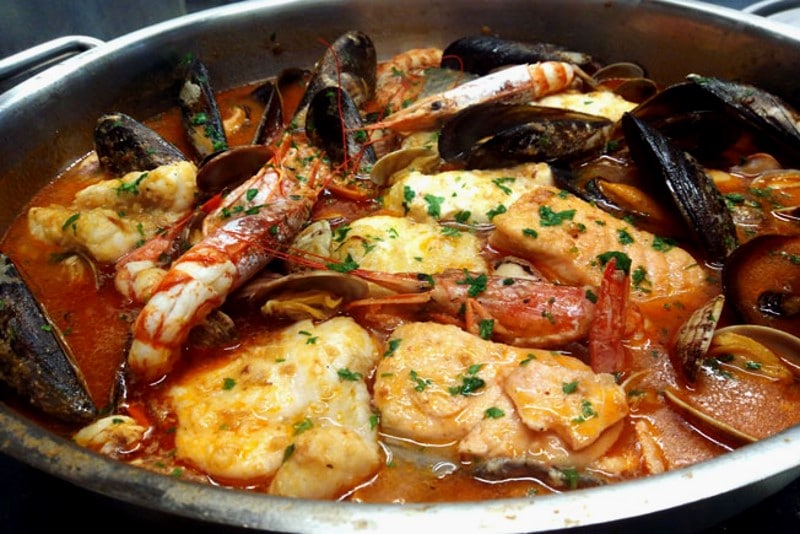 Caldereta of fish and seafood