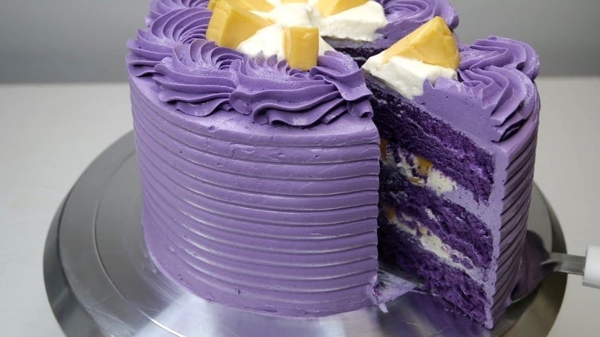 Tarta de queso Ube