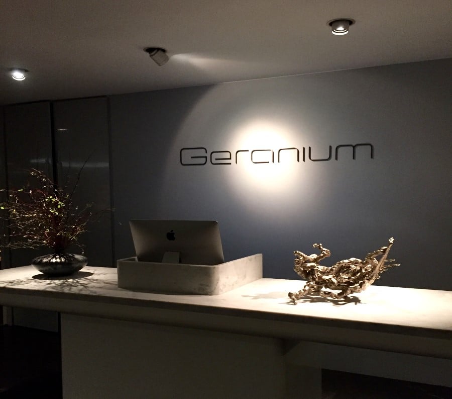 Eingang zum Geranium Restaurant