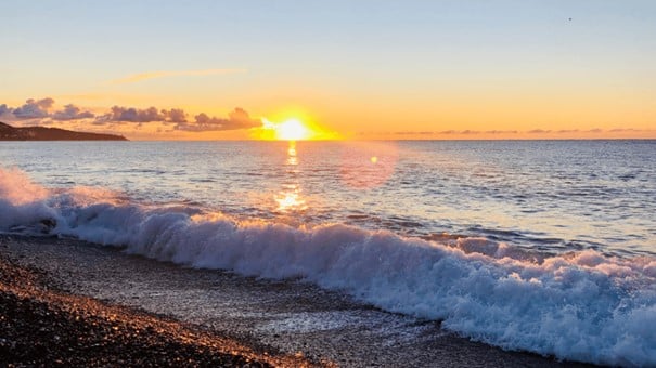 Coucher de soleil sur la côte