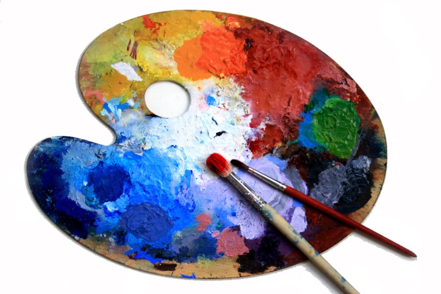 A paleta de cores de um pintor
