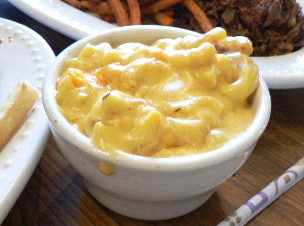 Macaroni with cheddar sauce