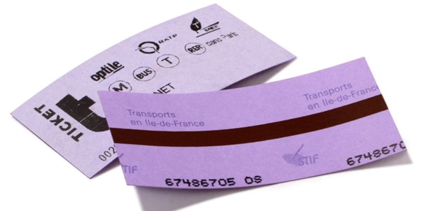 Tickets recto-verso de métro parisien