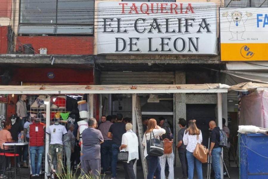 Taqueria El Califa De Leon à Mexico et sa file d'attente
