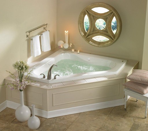 Baignoire d'angle à jets