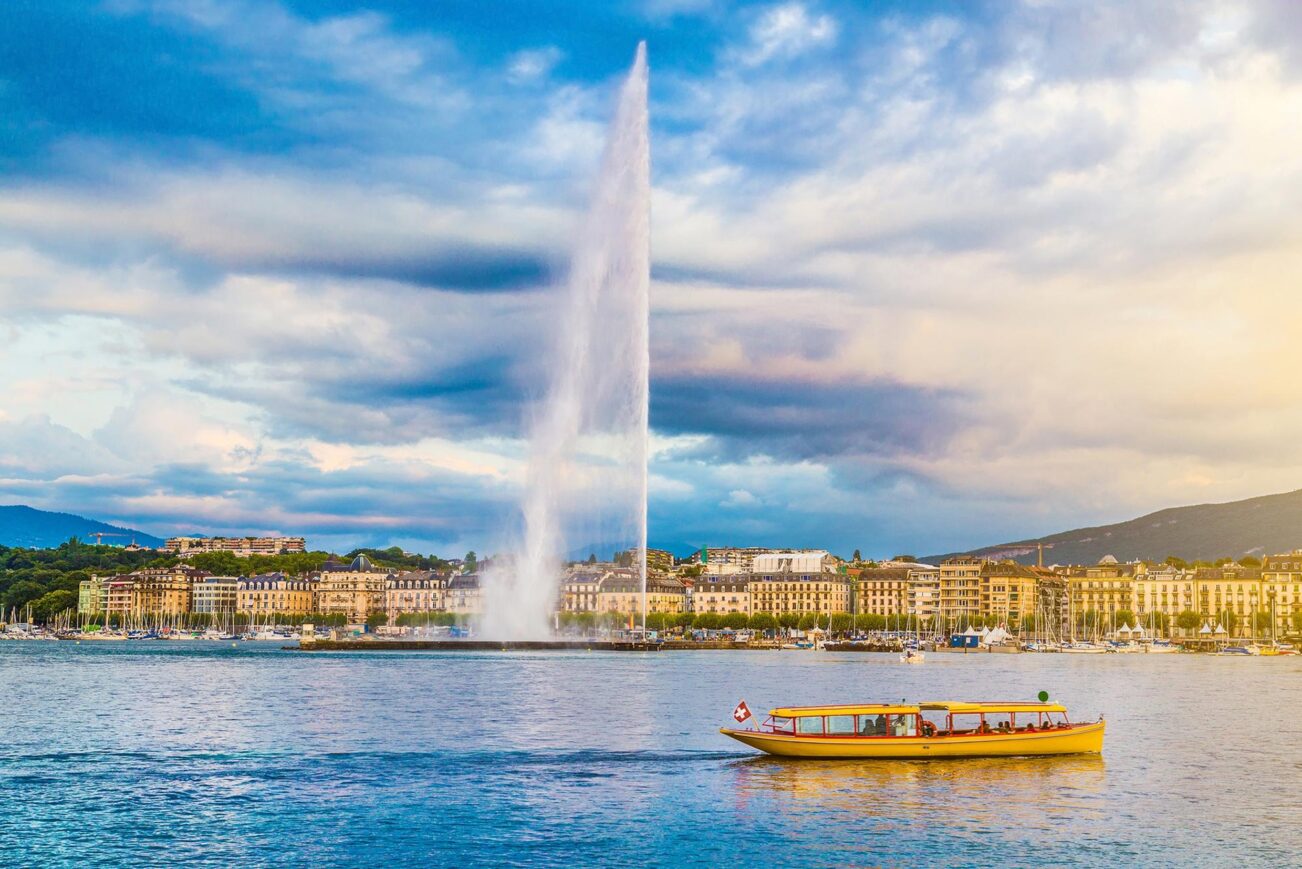 Jet d'eau sur la rade de Genève