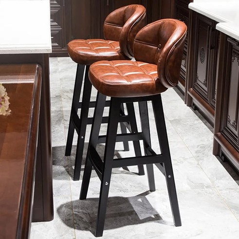 Tabourets de bar en cuir