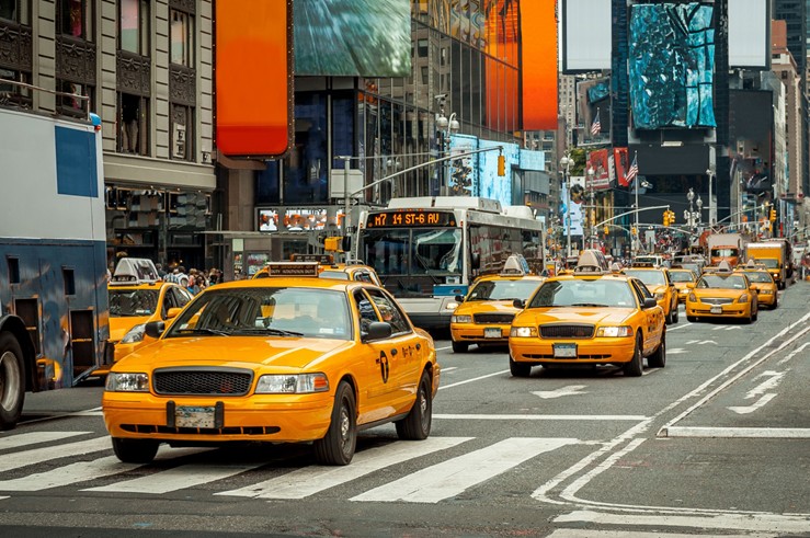 Taxis jaunes (yellow cabs) de New-York