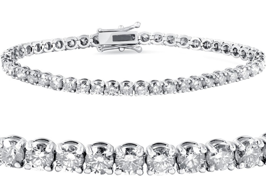 Bracelet de diamants avec fermoir en or blanc