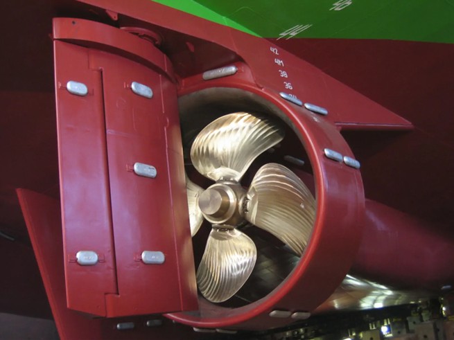 Gouvernail à volet d'un navire