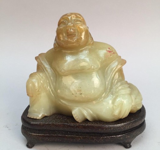 Poussah en jade céladon