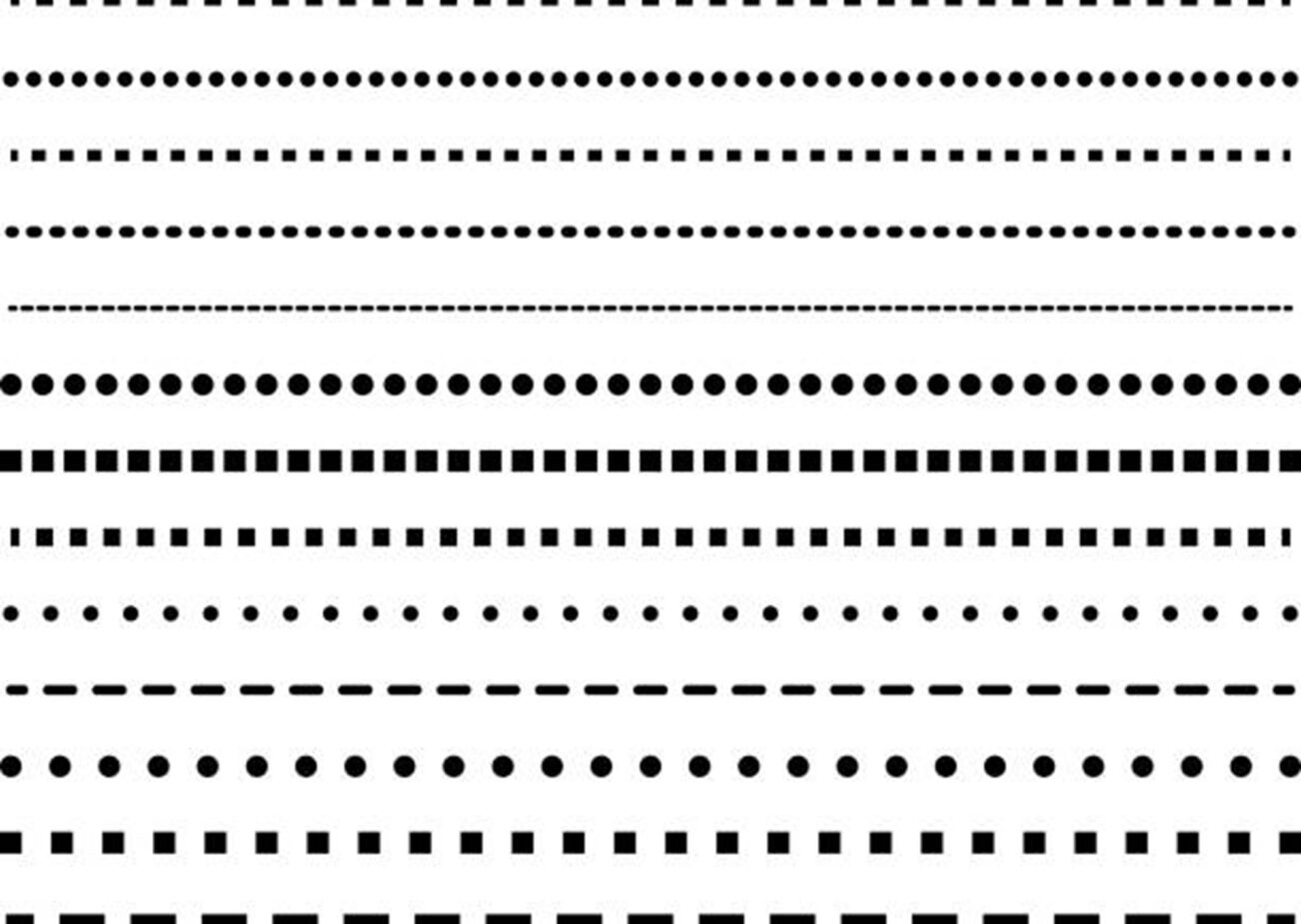 Lignes en pointillé