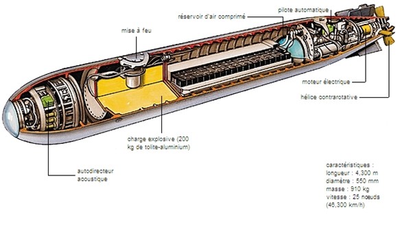 Schéma d’une torpille