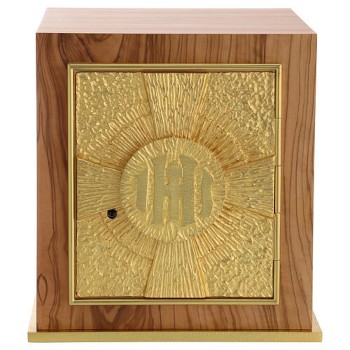 Tabernacle d'autel en bois d’olivier
