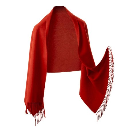 Étole en laine d’agneau rouge